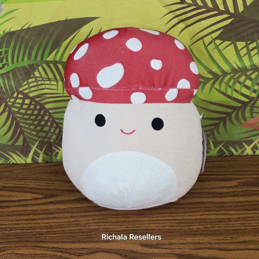Squishmallows Malcolm the Mushroom 12” Plush Red Hat Kellytoy 2021 New